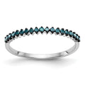 14K White Gold 1/6 carat Blue Diamond Complete Band