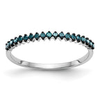 14K White Gold 1/6 carat Blue Diamond Complete Band