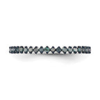 14K White Gold 1/6 carat Black Diamond Complete Band