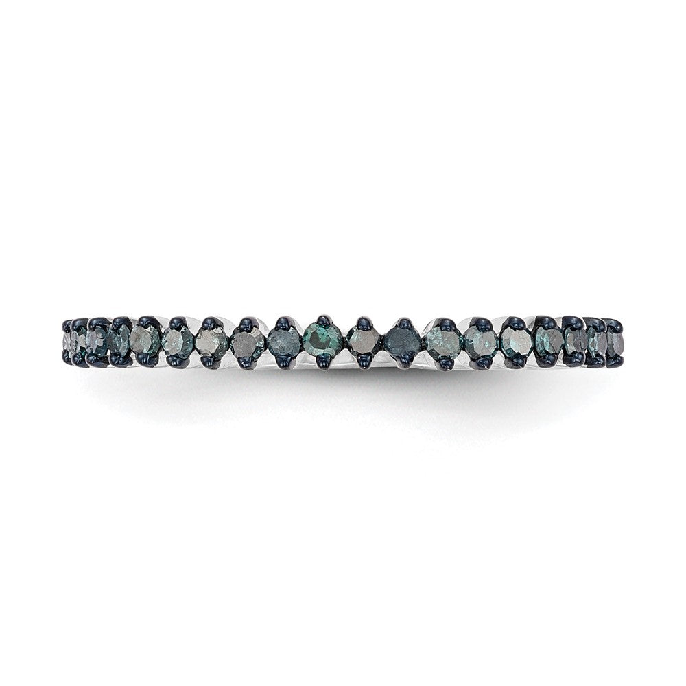 14K White Gold 1/6 carat Black Diamond Complete Band