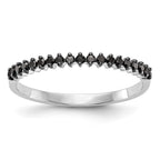14K White Gold 1/6 carat Black Diamond Complete Band