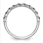 14K White Gold 1/10 carat Blue Diamond Complete Band