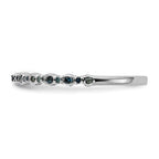 14K White Gold 1/10 carat Blue Diamond Complete Band