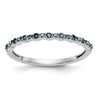 14K White Gold 1/10 carat Blue Diamond Complete Band