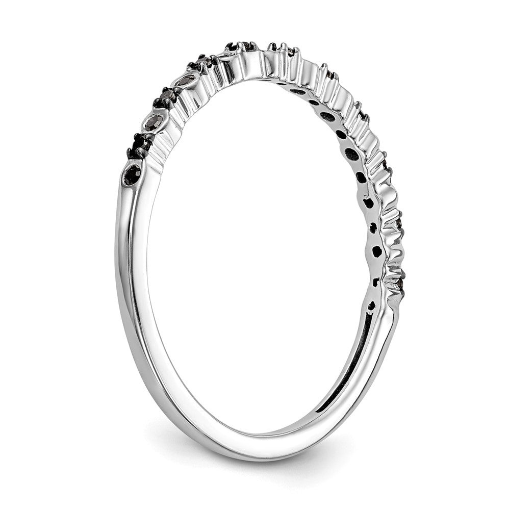 14K White Gold 1/10 carat Black Diamond Complete Band