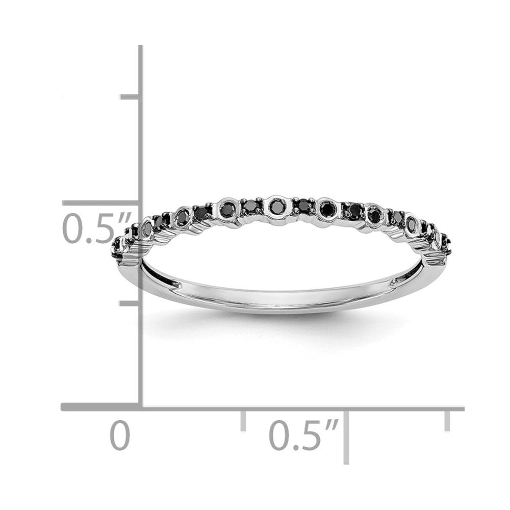 14K White Gold 1/10 carat Black Diamond Complete Band