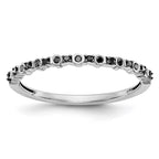 14K White Gold 1/10 carat Black Diamond Complete Band