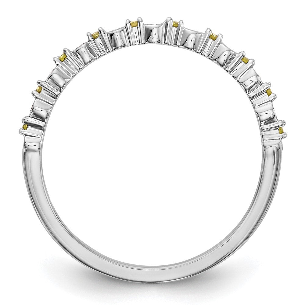 14k White Gold Yellow Diamond Band
