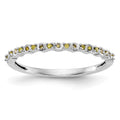 14k White Gold Yellow Diamond Band