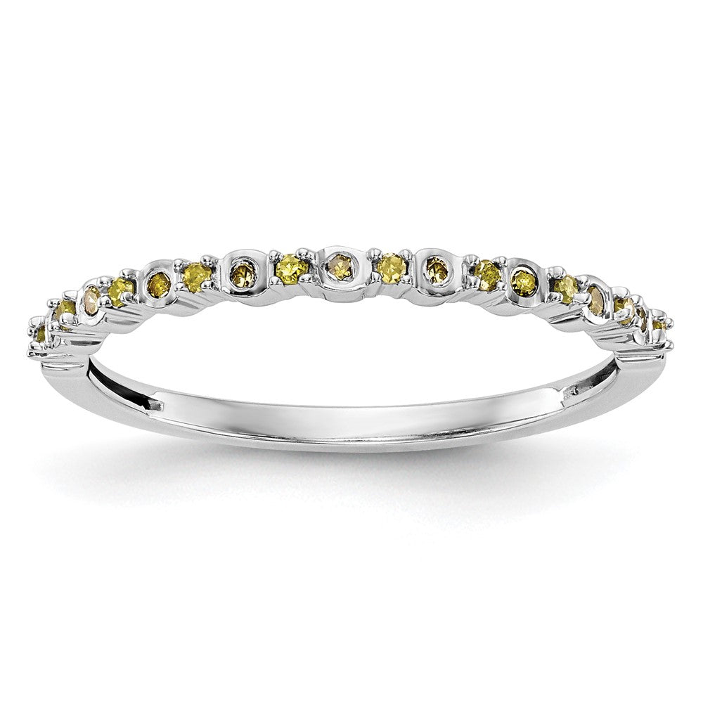 14k White Gold Yellow Diamond Band