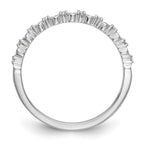 14K White Gold 1/10 carat Blue and White Diamond Complete Band