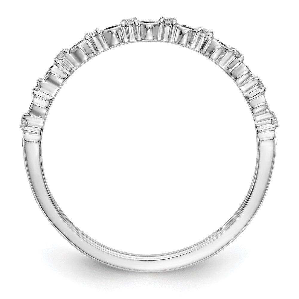14K White Gold 1/10 carat Black and White Diamond Complete Band
