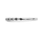 14K White Gold 1/10 carat Black and White Diamond Complete Band