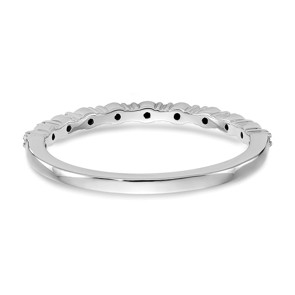 14K White Gold 1/10 carat Black and White Diamond Complete Band