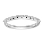 14K White Gold 1/10 carat Black and White Diamond Complete Band