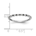 14K White Gold 1/10 carat Black and White Diamond Complete Band