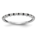 14K White Gold 1/10 carat Black and White Diamond Complete Band