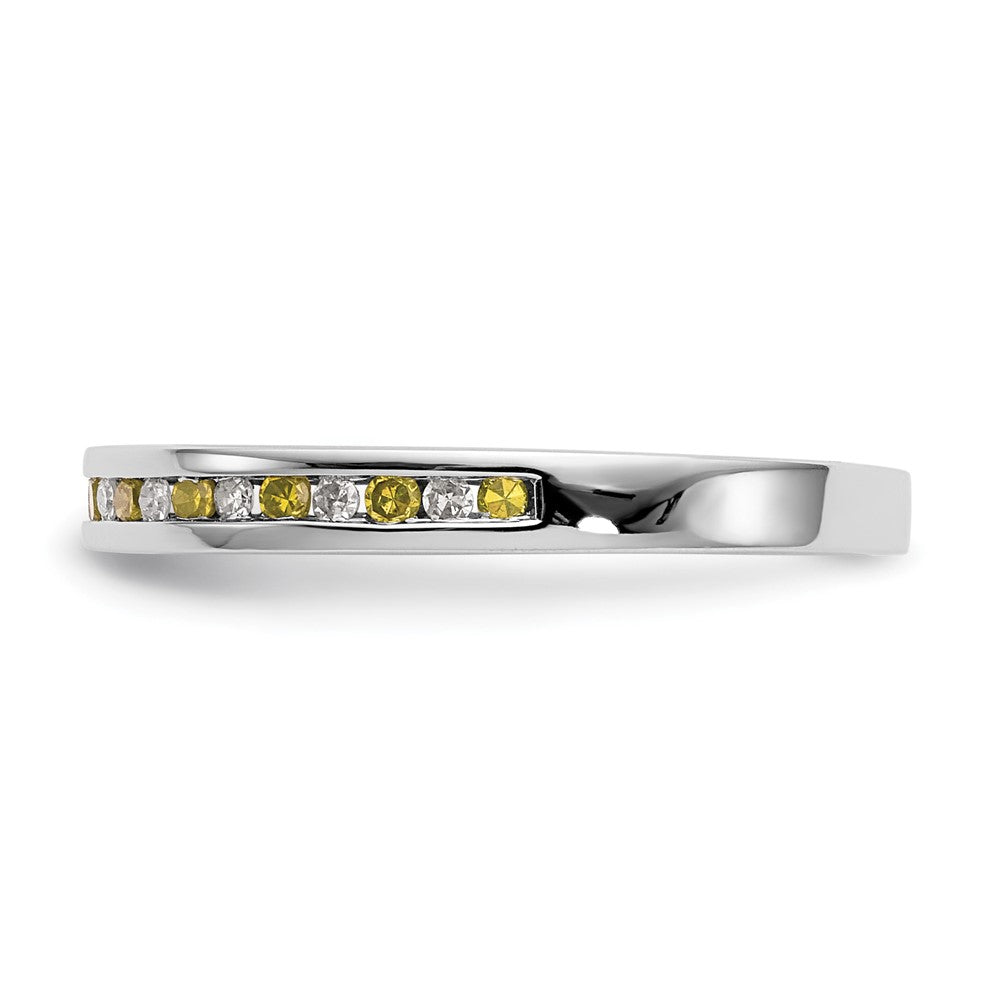14k White Gold Yellow & White Diamond Band