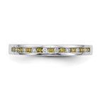 14k White Gold Yellow & White Diamond Band
