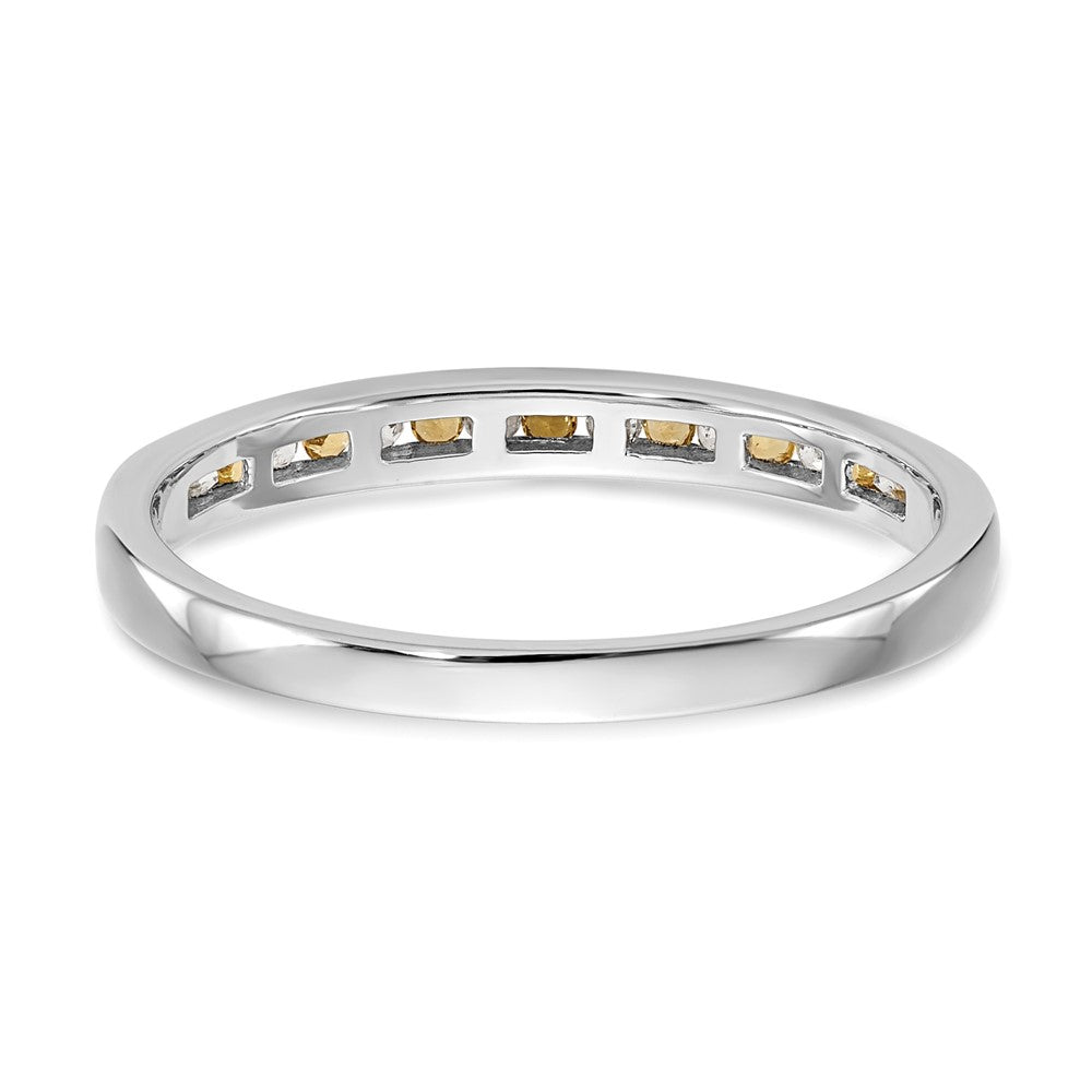 14k White Gold Yellow & White Diamond Band