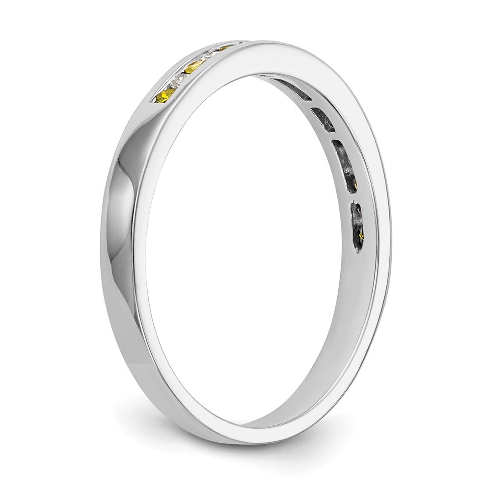 14k White Gold Yellow & White Diamond Band