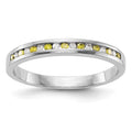14k White Gold Yellow & White Diamond Band