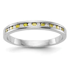 14k White Gold Yellow & White Diamond Band