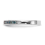 14K White Gold 1/4 carat Blue Diamond Complete Channel Band