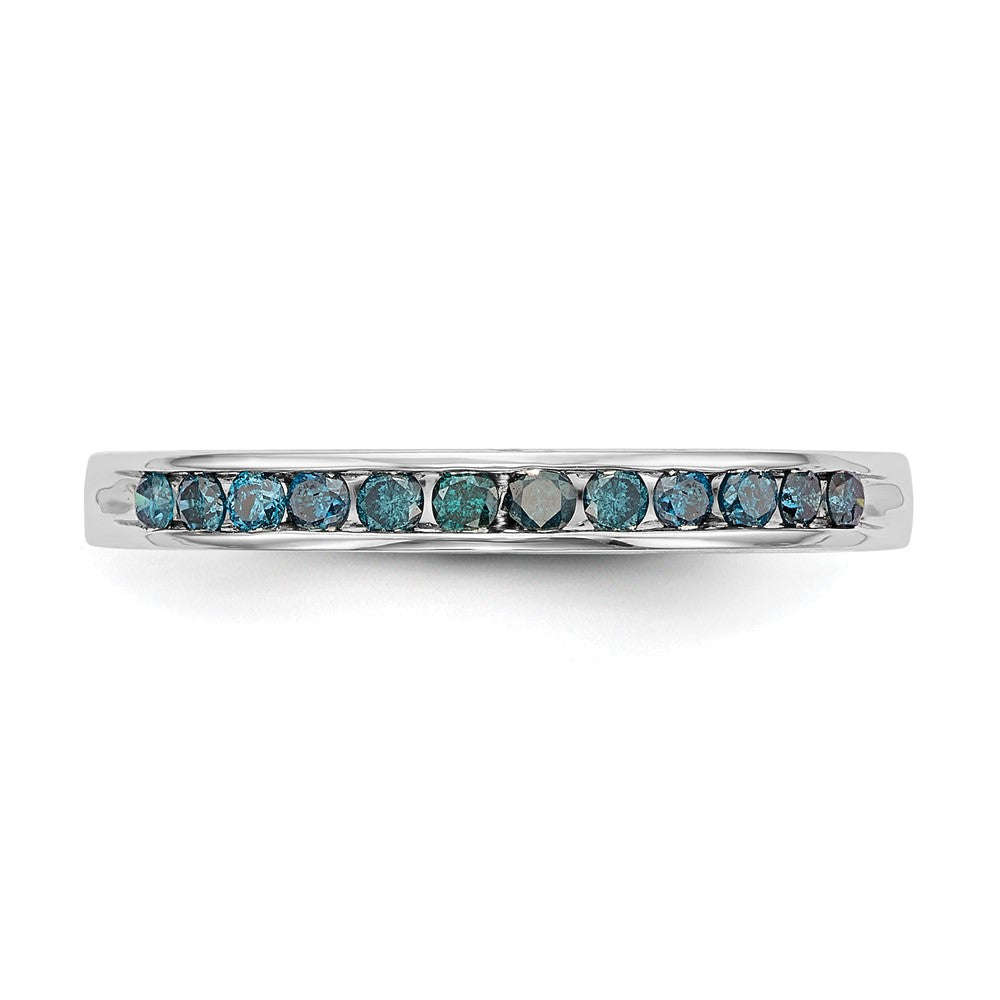 14K White Gold 1/4 carat Blue Diamond Complete Channel Band