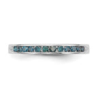 14K White Gold 1/4 carat Blue Diamond Complete Channel Band
