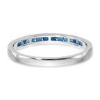 14K White Gold 1/4 carat Blue Diamond Complete Channel Band