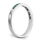 14K White Gold 1/4 carat Blue Diamond Complete Channel Band
