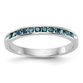 14K White Gold 1/4 carat Blue Diamond Complete Channel Band