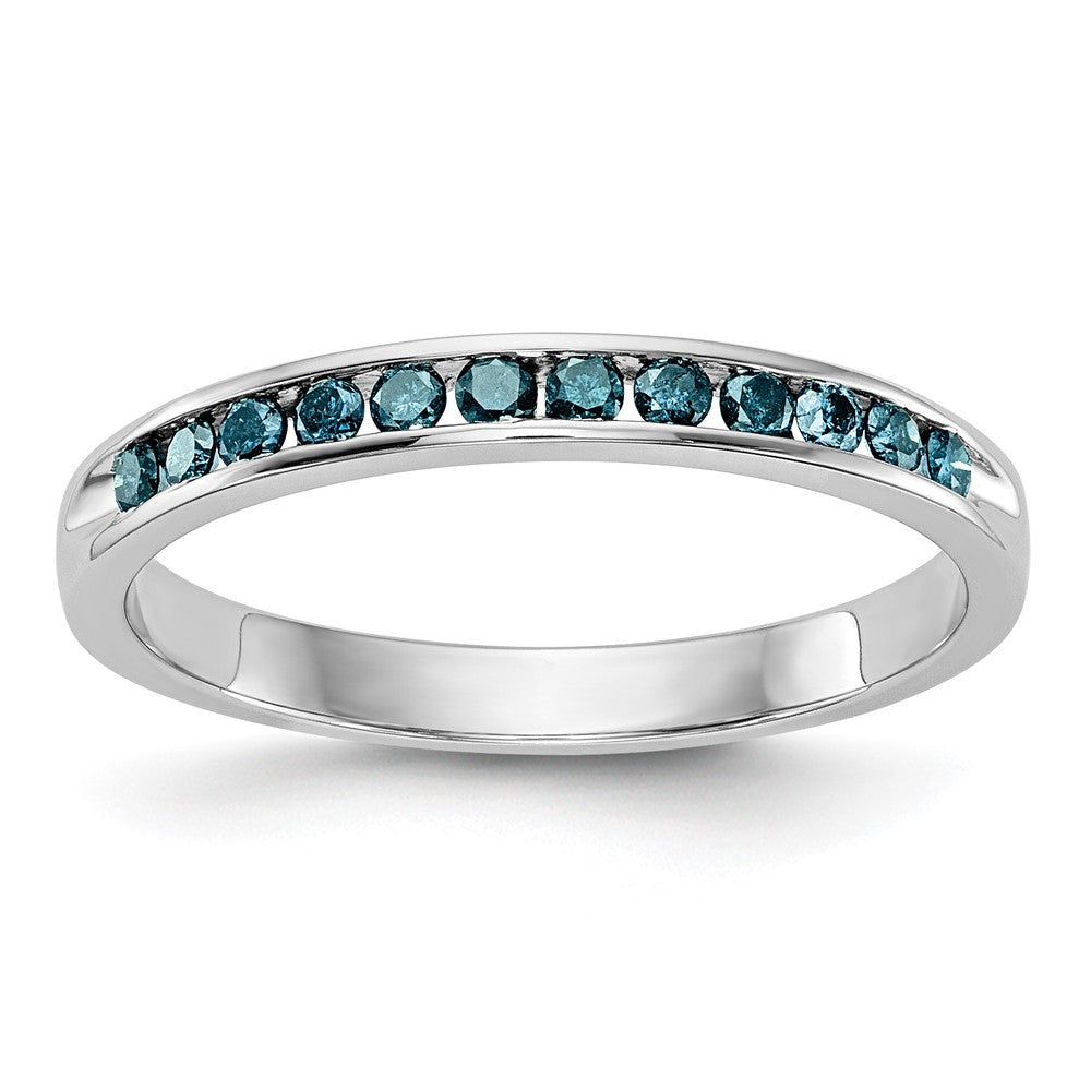 14K White Gold 1/4 carat Blue Diamond Complete Channel Band