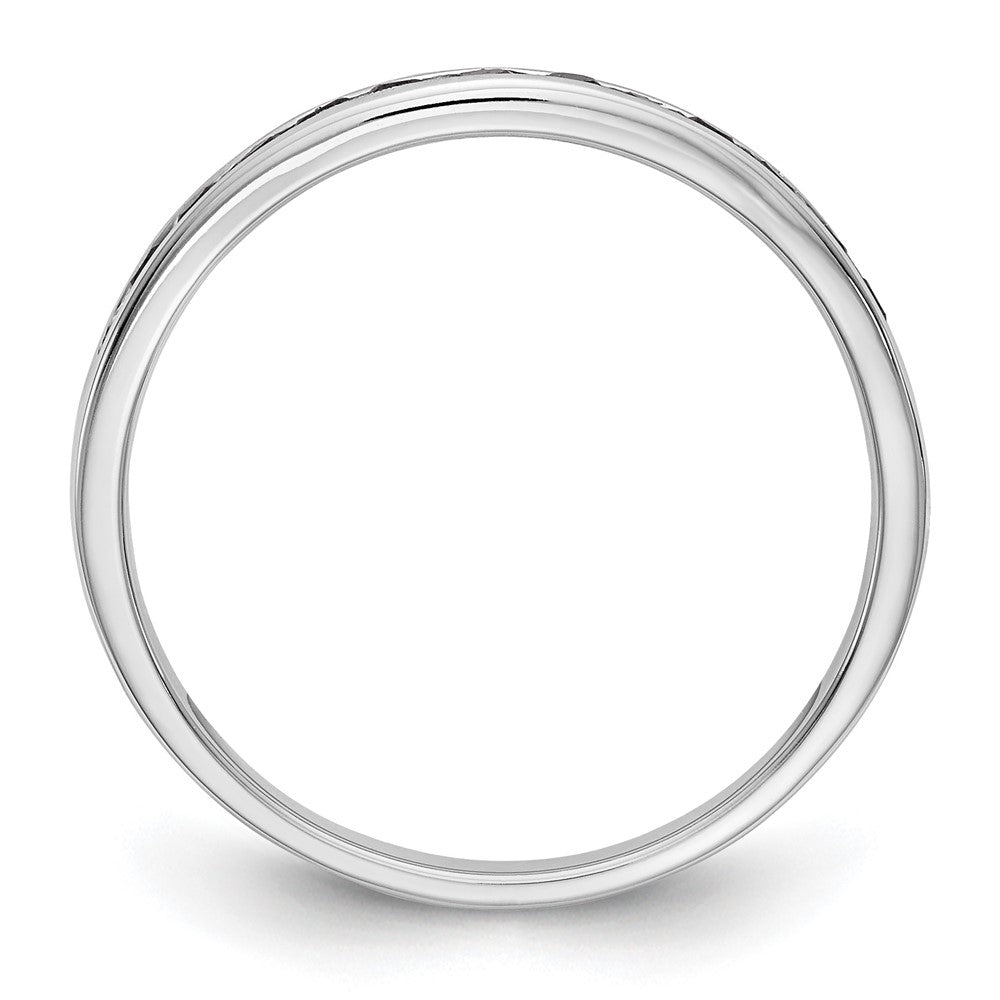 14K White Gold 1/4 carat Black Diamond Complete Channel Band