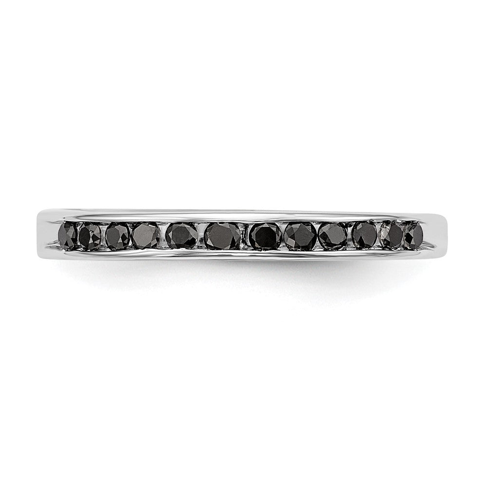 14K White Gold 1/4 carat Black Diamond Complete Channel Band