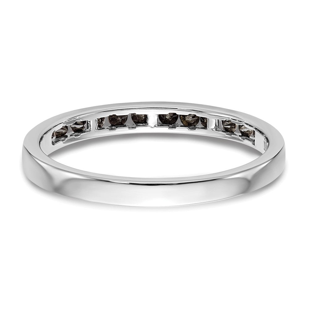 14K White Gold 1/4 carat Black Diamond Complete Channel Band
