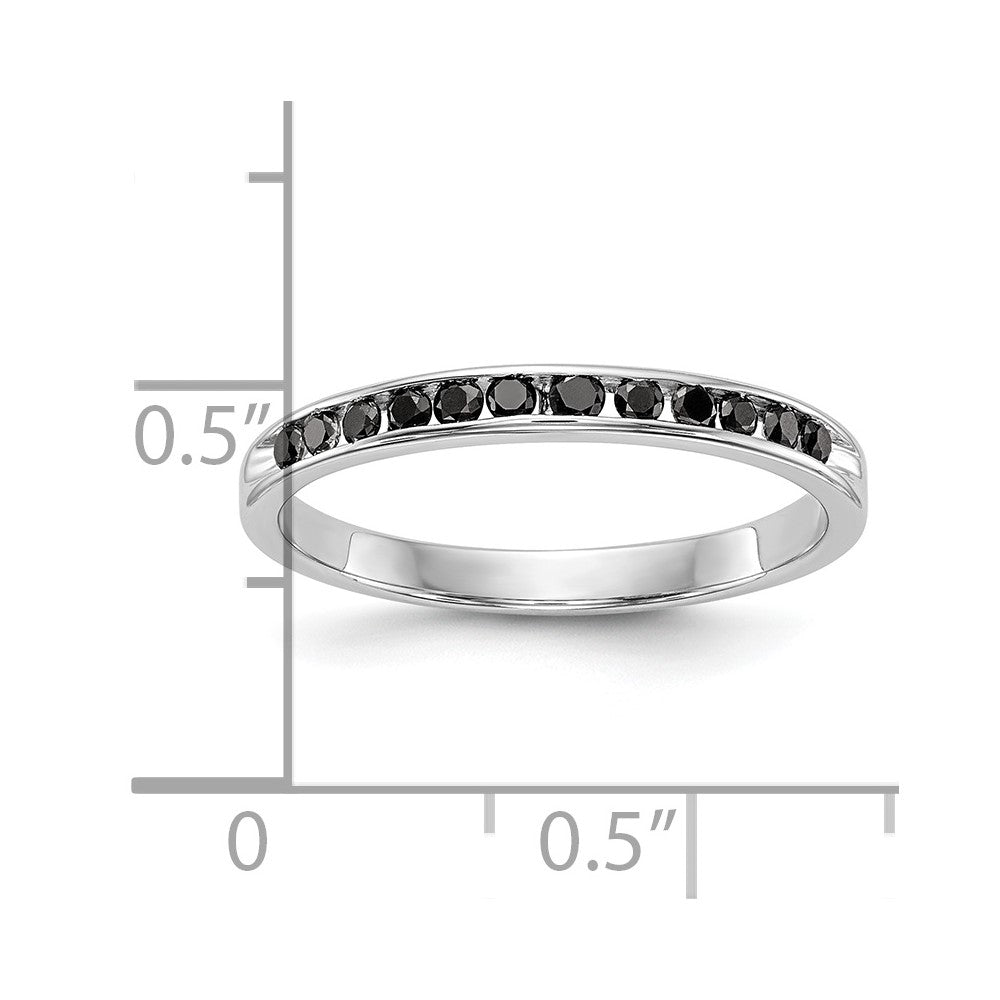 14K White Gold 1/4 carat Black Diamond Complete Channel Band