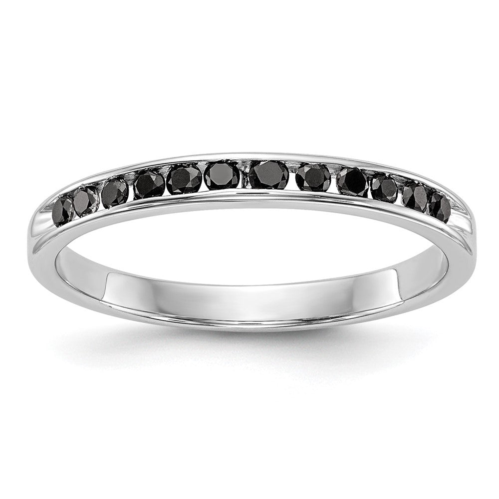 14K White Gold 1/4 carat Black Diamond Complete Channel Band