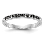 14K White Gold 1/4 carat Black Diamond Complete Channel Band
