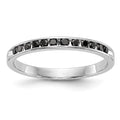 14K White Gold 1/4 carat Black Diamond Complete Channel Band