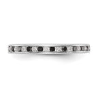 14K White Gold 1/4 carat Black and White Diamond Complete Channel Band