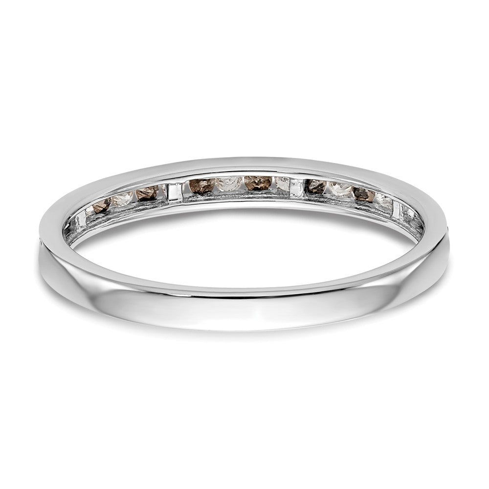 14K White Gold 1/4 carat Black and White Diamond Complete Channel Band