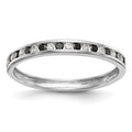 14K White Gold 1/4 carat Black and White Diamond Complete Channel Band