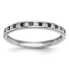 14K White Gold 1/4 carat Black and White Diamond Complete Channel Band