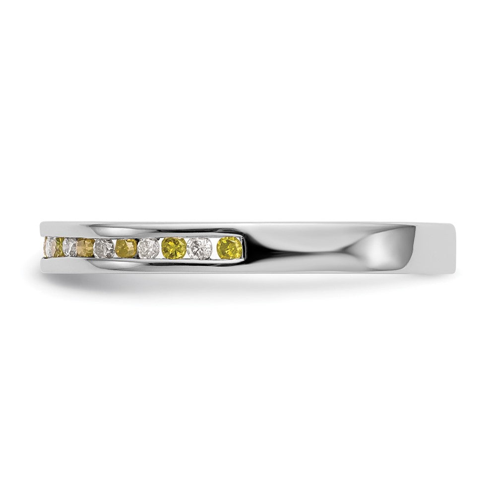 14k White Gold Yellow & White Diamond Band