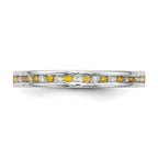 14k White Gold Yellow & White Diamond Band