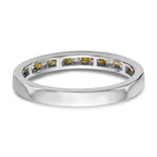 14k White Gold Yellow & White Diamond Band