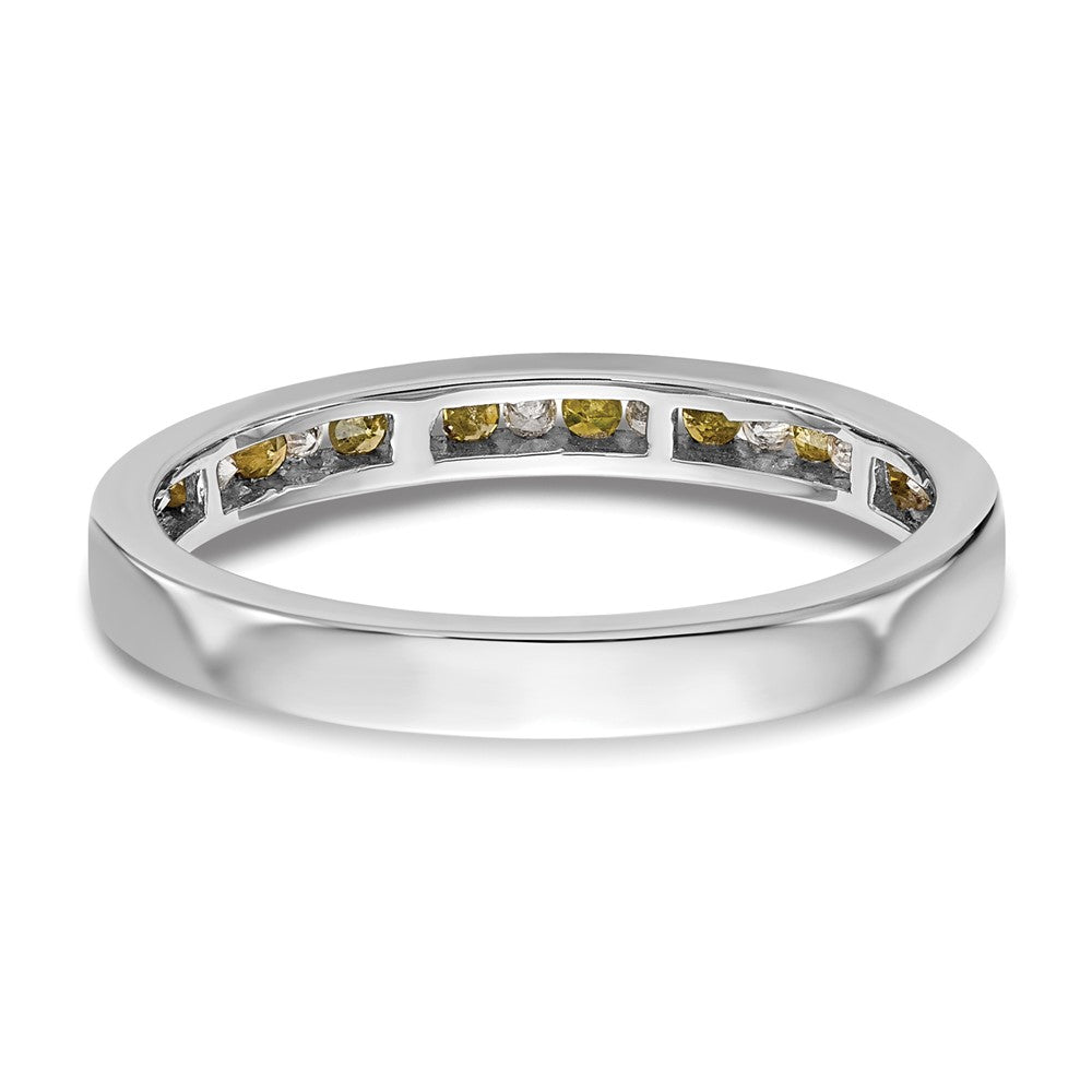 14k White Gold Yellow & White Diamond Band