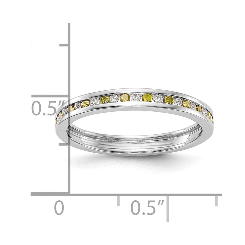 14k White Gold Yellow & White Diamond Band
